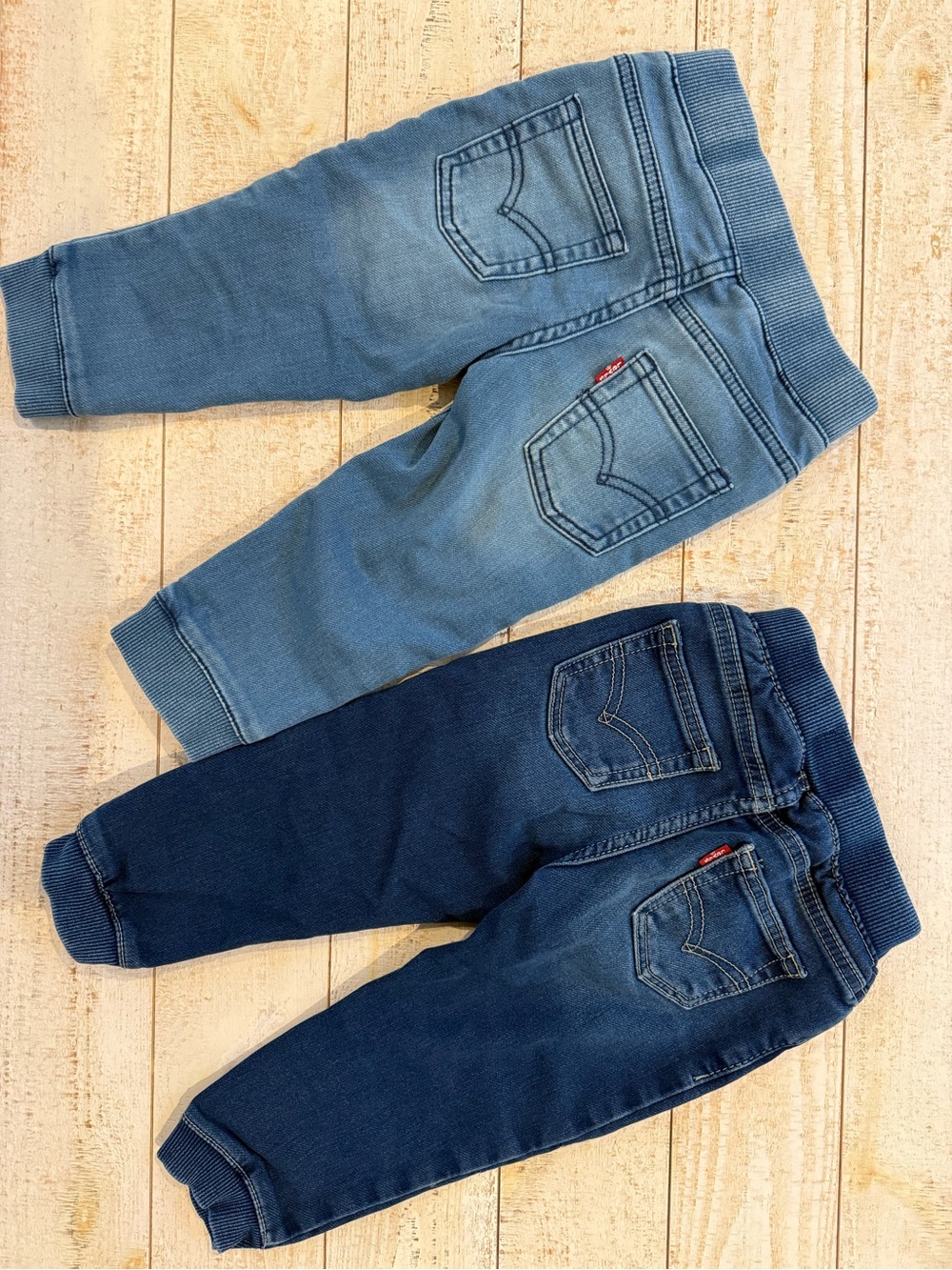 Levi’s Two-Pack Kids Denim Jogger Pants in Light and Dark Blue